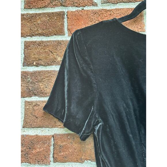 Vintage 1980s CFTC Studio Black Velvet Mini Dress LBD AS IS - Picture 8 of 11